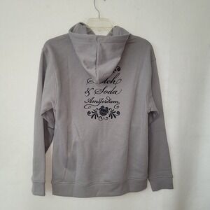 Scotch Soda Amsterdam Relaxed Fit Fleece Graphic Hoodie Asphalt Gray Size M New